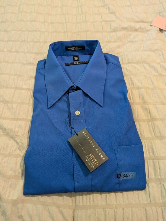 Geoffrey Beene Other - Geoffrey Beene Blue Fitted Quick Dry Long Sleeve Dress Shirt – Size XL (17, 34/3